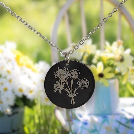 The Most Beautiful Garden: Personalized Pendant with Birth Flowers