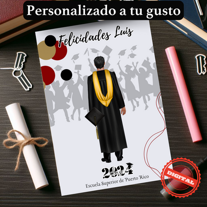 Tarjeta Personalizada Para El en Su Graduacion