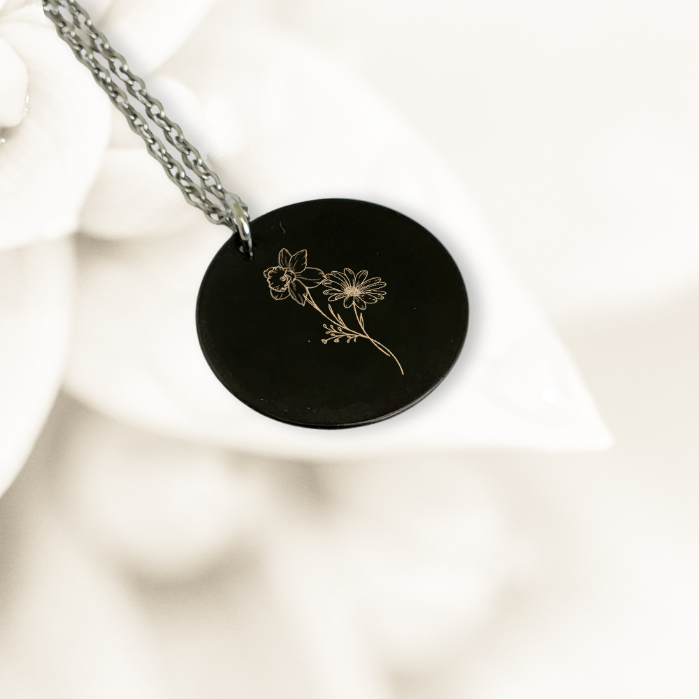 The Most Beautiful Garden: Personalized Pendant with Birth Flowers